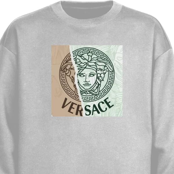 Sweatshirt | Behagelig Collegebluse til Voksne Versace Grå Stor