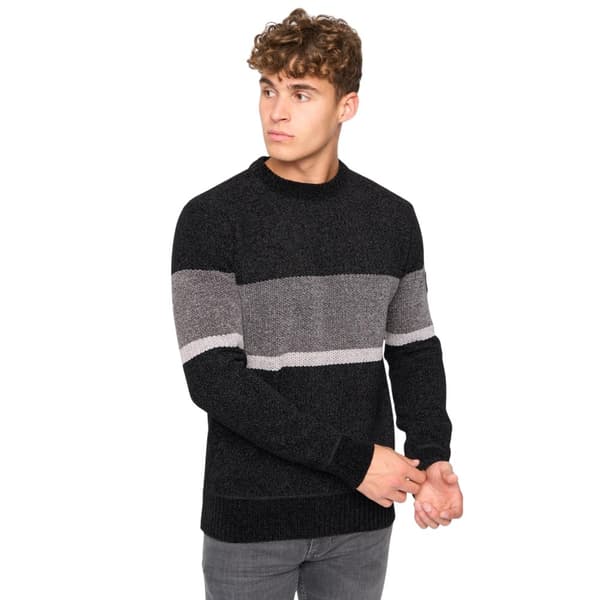 Bewley & Ritch Mens Kirkman Knitted Crew Neck Sweatshirt Black L