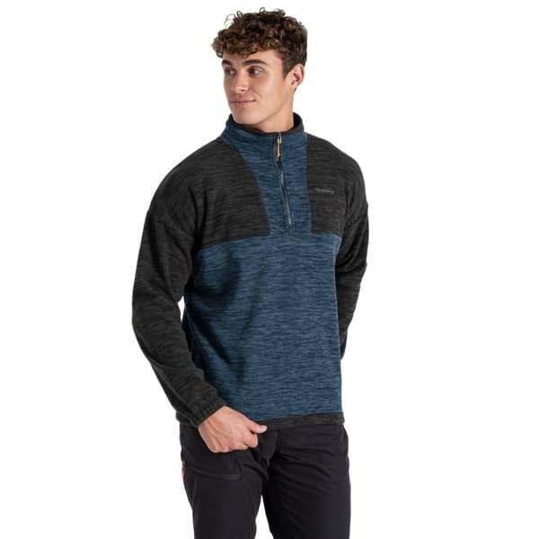 Craghoppers Mens Esk Colour Block Melange Half Zip Fleece Top