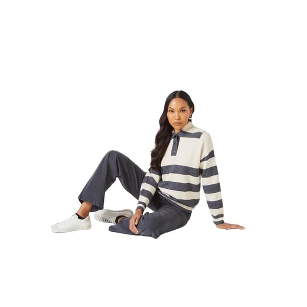 Debenhams Womens/Ladies Stripe Open Collar Sweater Top