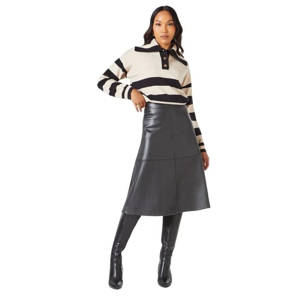 Debenhams Womens/Ladies Stripe Open Collar Sweater Top