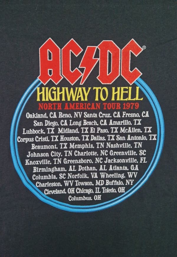 Ac/dc Highway to Hell North America Tour 1979  college