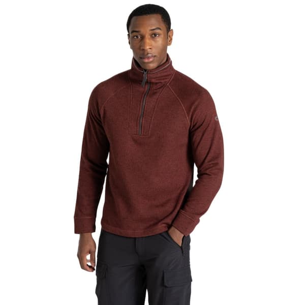 Craghoppers Mens Wole Quarter Zip Fleece Top Axinite Red Marl S