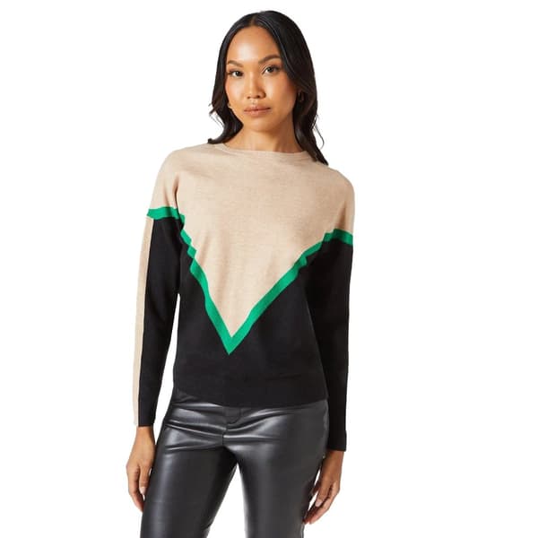Debenhams Womens/Ladies Chevron Stripe Crew Neck Jumper