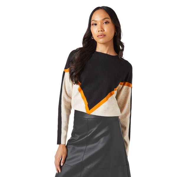 Debenhams Womens/Ladies Chevron Stripe Crew Neck Jumper