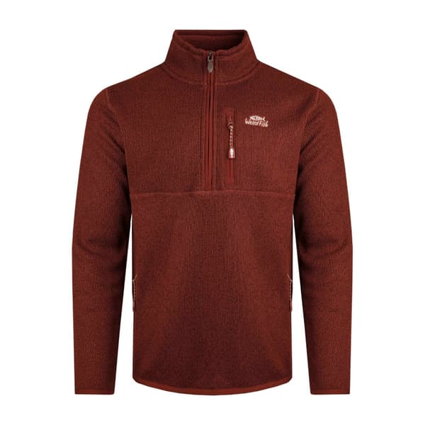 Weird Fish Mens Turlock Bonded Quarter Zip Fleece Top Chocolate XL