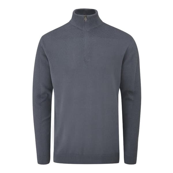 Oscar Jacobson Mens Winwood Half Zip Sweater Top China Blue S