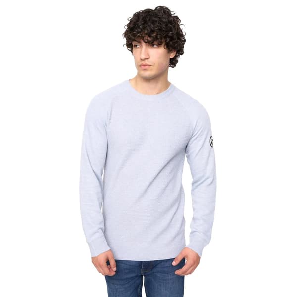 Bewley & Ritch Mens Crestfield Knitted Crew Neck Jumper Navy Marl L