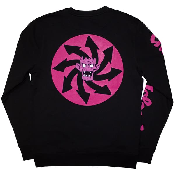 Gorillaz Unisex Adult Craker Island Pazuzu Spiral Back & Sleeve Print Sweatshirt