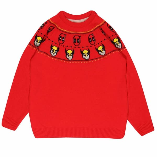 Deadpool & Wolverine Unisex Fair Isle-strickad jumper för vuxna