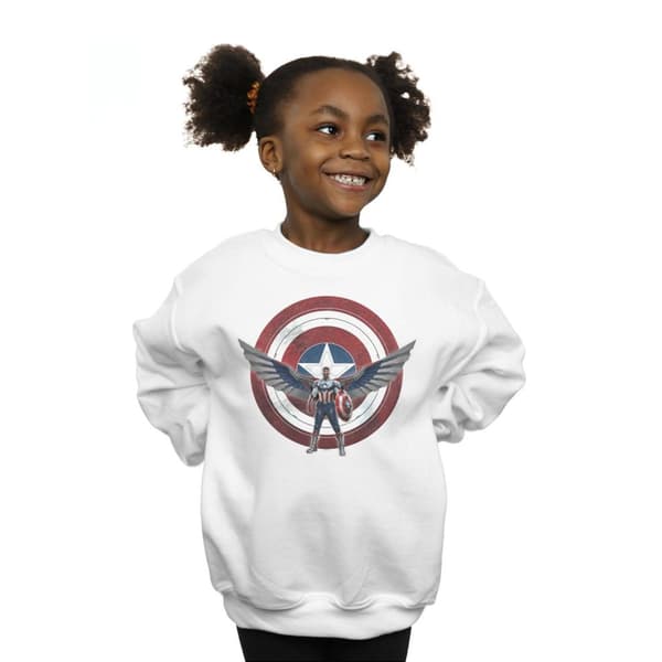 Marvel Dam/kvinnor Falcon And The Winter Soldier Captain America Sweatshirt med pocketmönster
