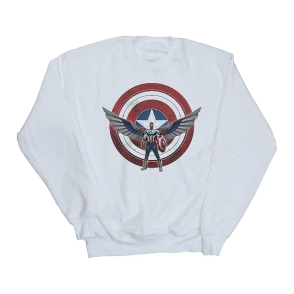 Marvel Dam/kvinnor Falcon And The Winter Soldier Captain America Sweatshirt med pocketmönster