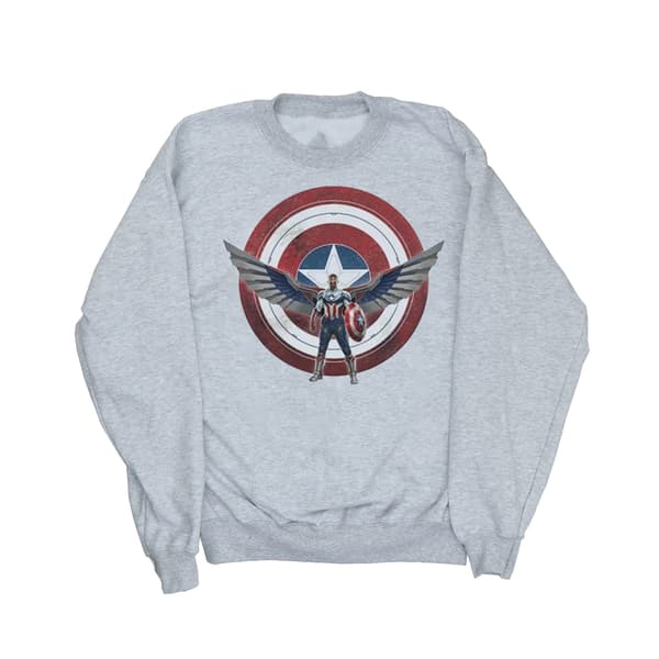 Marvel Dam/kvinnor Falcon And The Winter Soldier Captain America Sweatshirt med pocketmönster