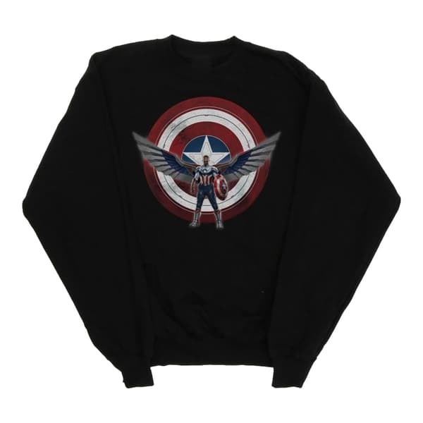 Marvel Dam/kvinnor Falcon And The Winter Soldier Captain America Sweatshirt med pocketmönster