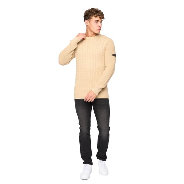 Crosshatch Mens Kabstars Cable Knit Pullover
