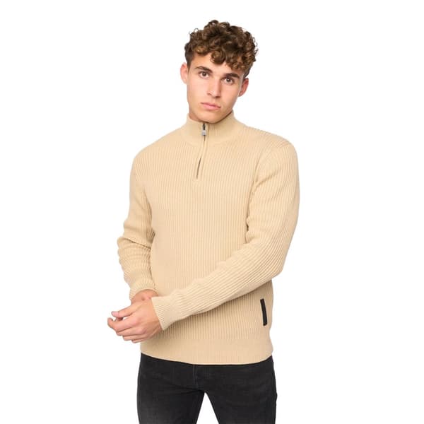 Crosshatch Mens Havaline Knitted Quarter Zip Pullover