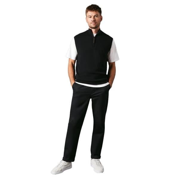 Maine Mens Knitted Zip Neck Sleeveless Pullover