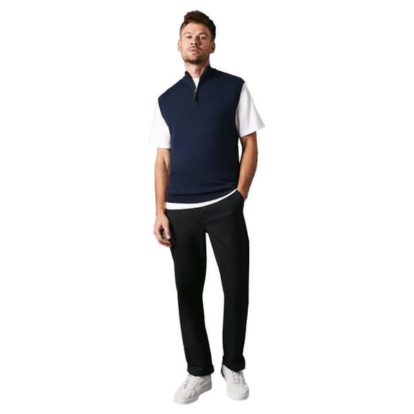 Maine Mens Knitted Zip Neck Sleeveless Pullover