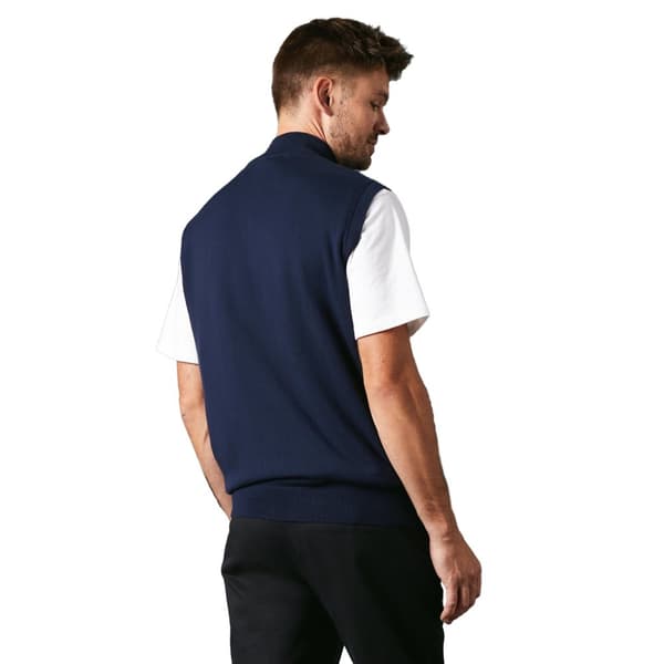 Maine Mens Knitted Zip Neck Sleeveless Pullover
