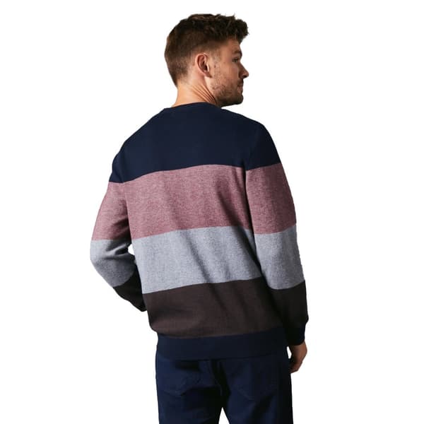 Maine Mens Stripe Birdseye Crew Neck Jumper