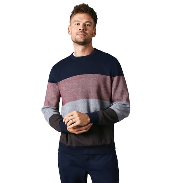Maine Mens Stripe Birdseye Crew Neck Jumper Multicoloured L
