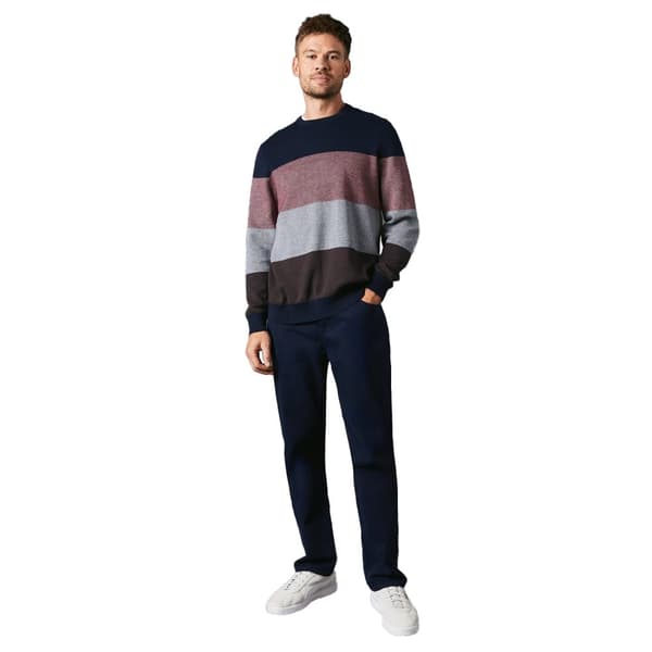 Maine Mens Stripe Birdseye Crew Neck Jumper