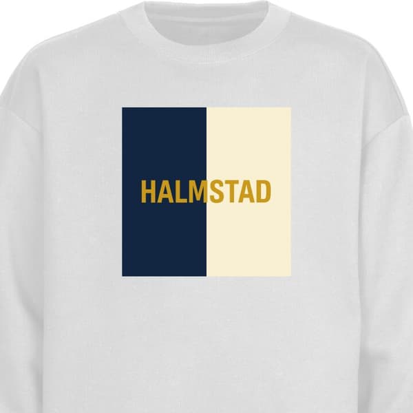 Barn Sweatshirt | Bekväm och Stilren Collegetröja Halmstad – fotboll Vit 3-4 År