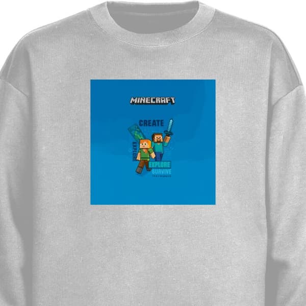 Sweatshirt | Bekväm Collegetröja för Vuxna Minecraft Caves