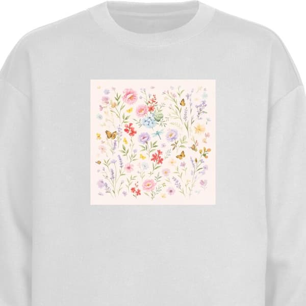 Sweatshirt | Bekväm Collegetröja för Vuxna Blommor
