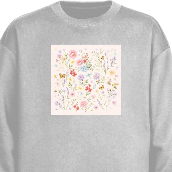 Sweatshirt | Behagelig Collegebluse til Voksne Blomster