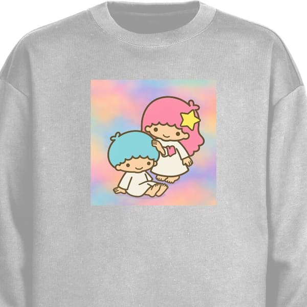 Sweatshirt | Bekväm Collegetröja för Vuxna Kawaii Sanrio Kiki Lola Little Twin Stars