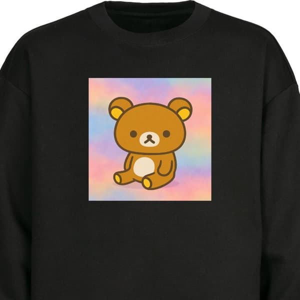 Collegepaita | Mukava Collegepaita aikuisille Kawaii Sanrio Rilakkuma Musta Large