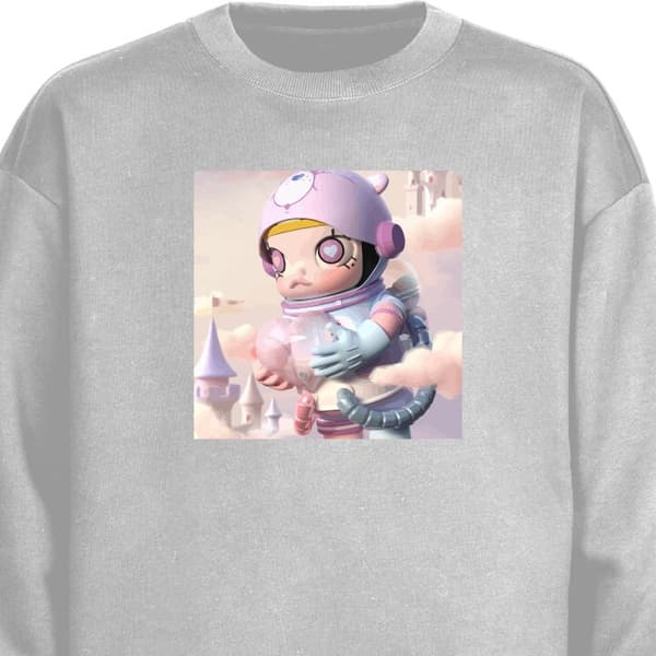 Barn Sweatshirt | Bekväm och Stilren Collegetröja Mega Space Molly Care Bears Series - Share Bear Edition Vit 12-13 År