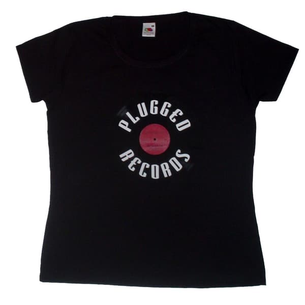 Lady tshirt: Plugged Records logo