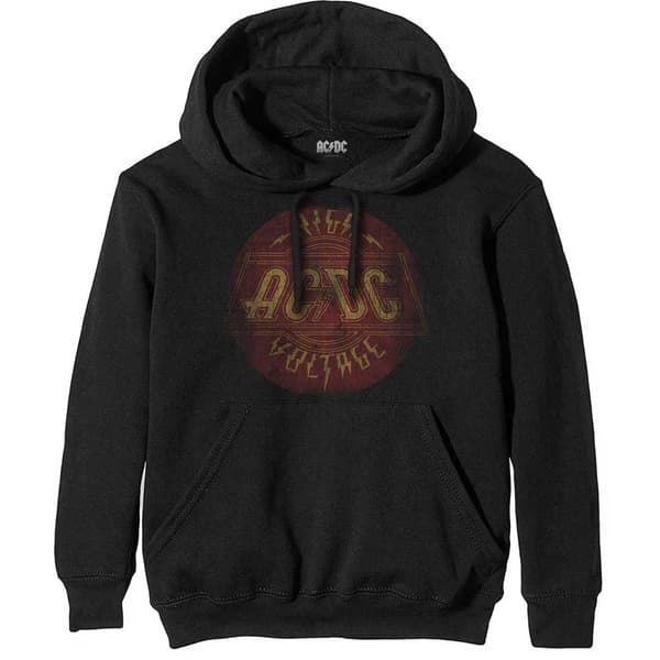 AC/DC Unisex Pullover Hoodie: High Voltage Vintage (Medium)