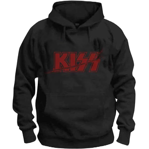 KISS Unisex Pullover Hoodie: Slashed Logo (X-Large)