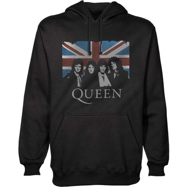 Queen Unisex Pullover Hoodie: Vintage Union Jack (XX-Large)