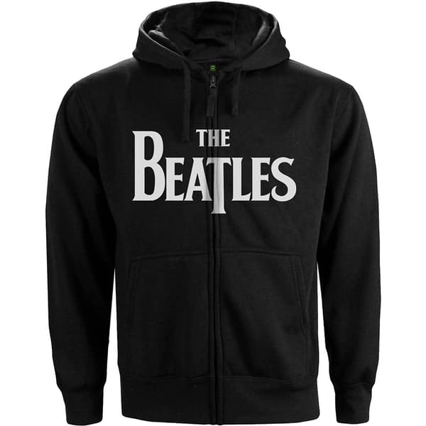The Beatles Unisex Zipped Hoodie: Drop T Logo (X-Large)