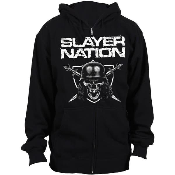 Slayer Unisex Zipped Hoodie: Slayer Nation (Medium)