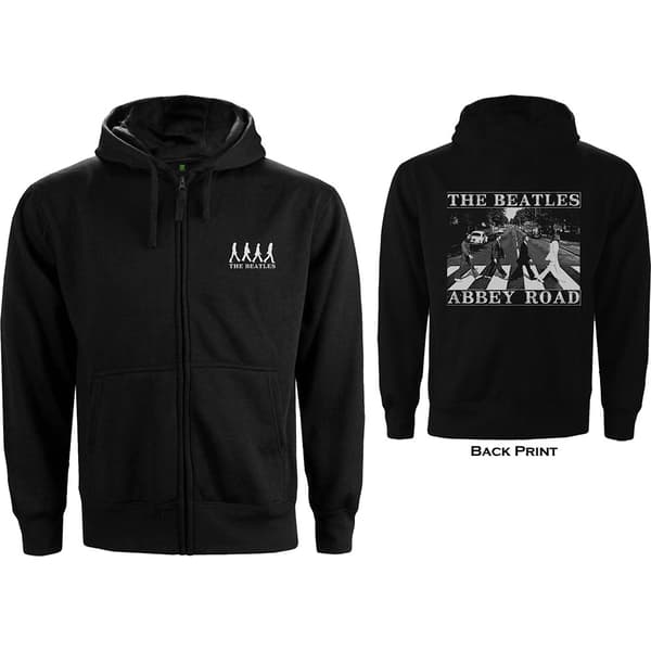 The Beatles Unisex Zipped Hoodie: Abbey Road (Back Print) (Medium)