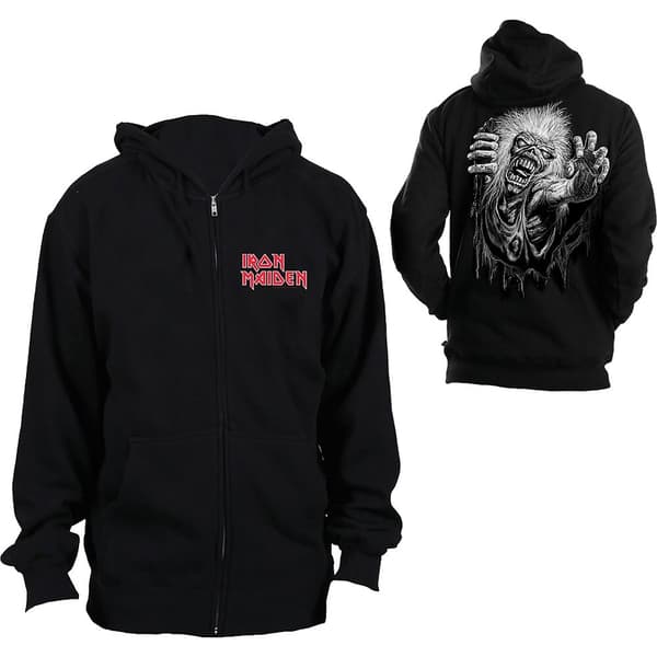 Iron Maiden Unisex Zipped Hoodie: No Prayer (Back Print) (Large)