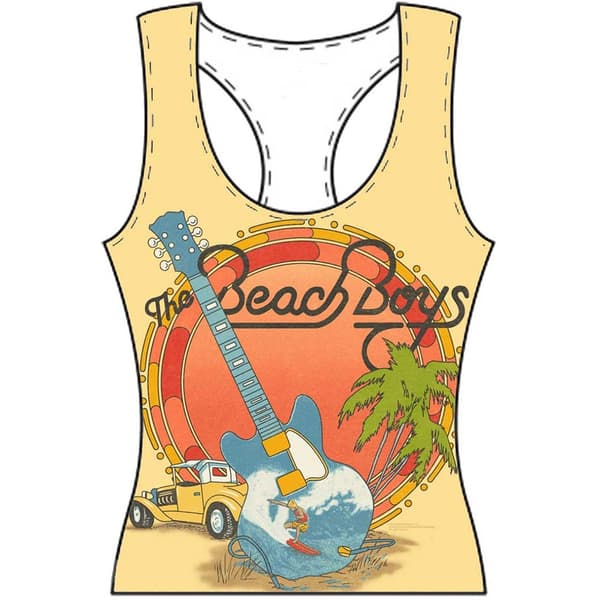 The Beach Boys Ladies Vest T-Shirt: All-over (Medium)