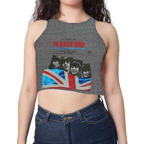 The Beatles Ladies Vest T-Shirt: The Beatles Story (Cropped/Hotfix) (Large)