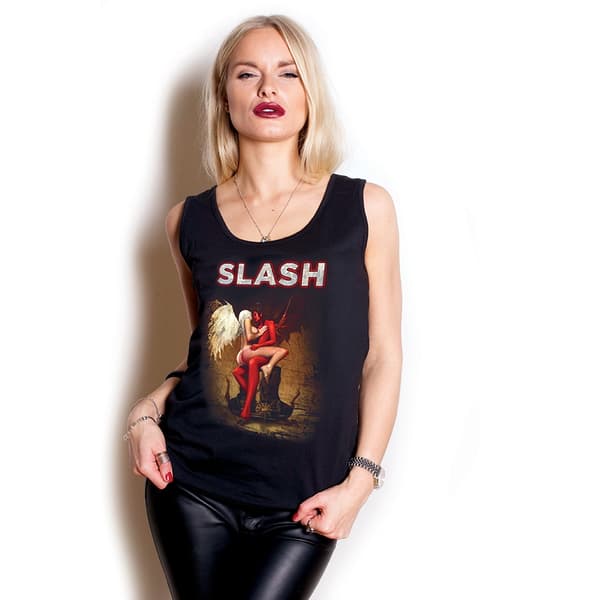 Slash Ladies Vest T-Shirt: Angel & Devil (Puff Print) (Small)