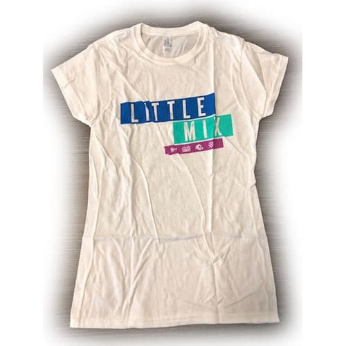 Little Mix Ladies Tee: Logo Blue/Purple (Ex Tour) (Small)