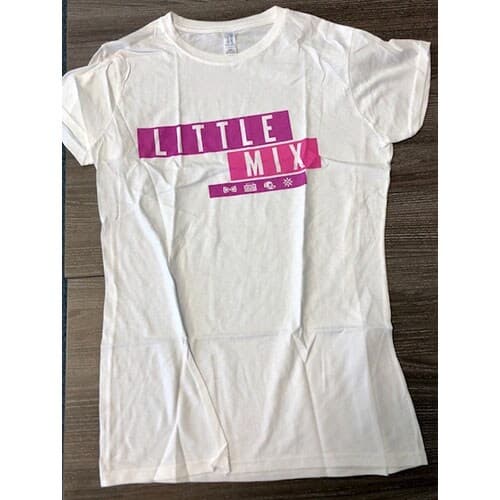 Little Mix Ladies T-Shirt: Logo Purple/Pink (Ex Tour) (Medium)
