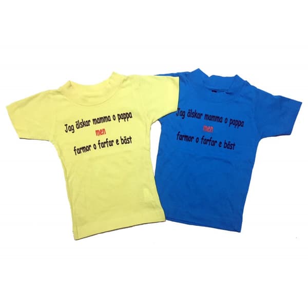 T-shirt Farmor och Farfar bäst! Gul 70 (70/74)