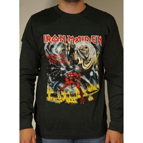 Iron Maiden Unisex Sweatshirt: Number of the Beast with Puff Print Finishing (XX-Large)
