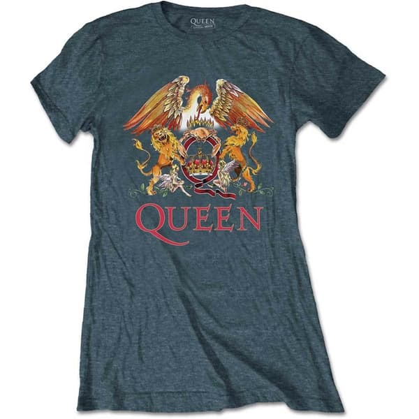 Queen Ladies T-Shirt: Classic Crest (Medium)