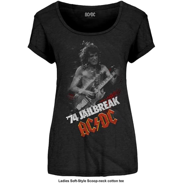 AC/DC Ladies Scoop Neck T-Shirt: Jailbreak (Medium)